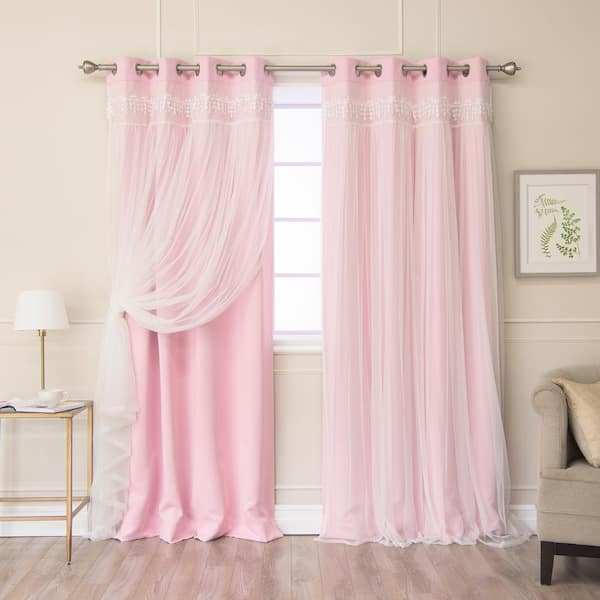 Best Home Fashion New Pink Solid Grommet Room Darkening Curtain 52 In W X 84 L Set Of 2 Grom Bo Elis Newpink The