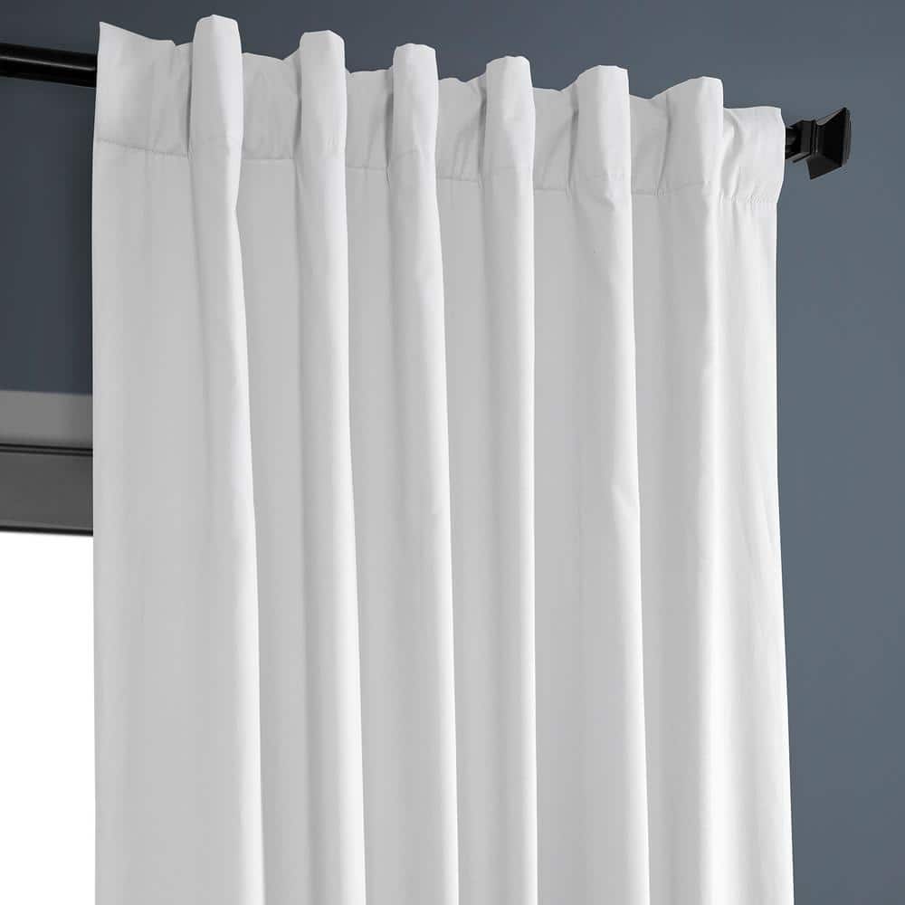 Whisper White Cotton Blackout Curtain Panel, 50W x 84L