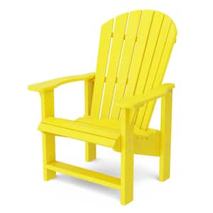 Heritage Lemon Yellow Plastic Outdoor Upright Adirondack Chair