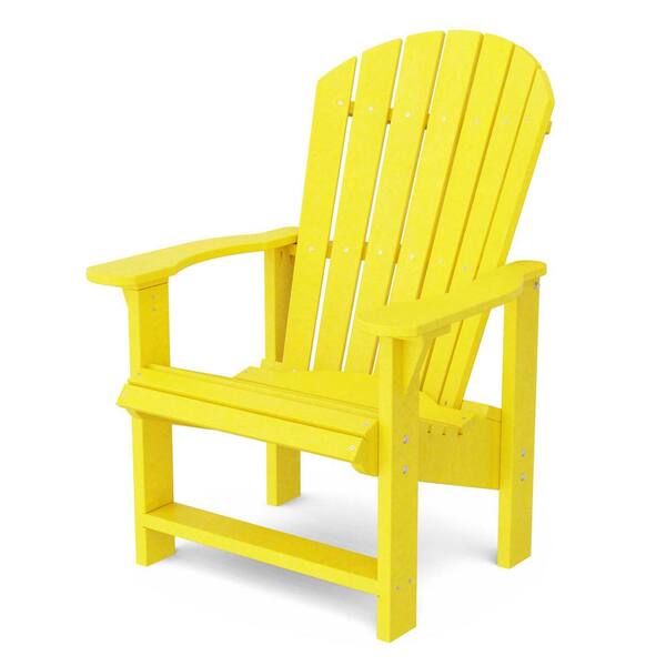 Wildridge Heritage Lemon Yellow Plastic Outdoor Upright Adirondack Chair