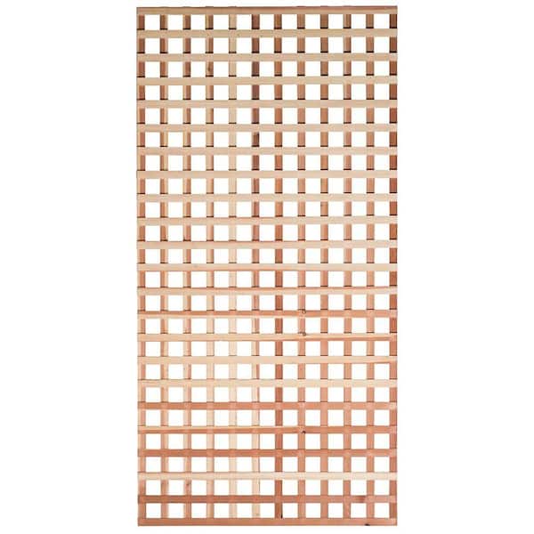Mendocino Forest Products 7/16 in. x 4 ft. x 8 ft. Redwood Square Hole Architectural Lattice