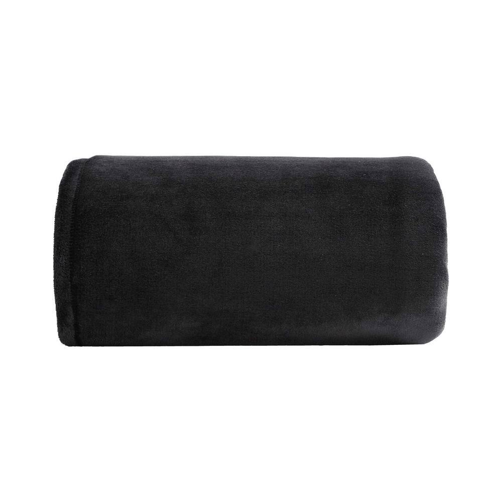 Ultra Soft Black Twin Fleece Reversible Blanket