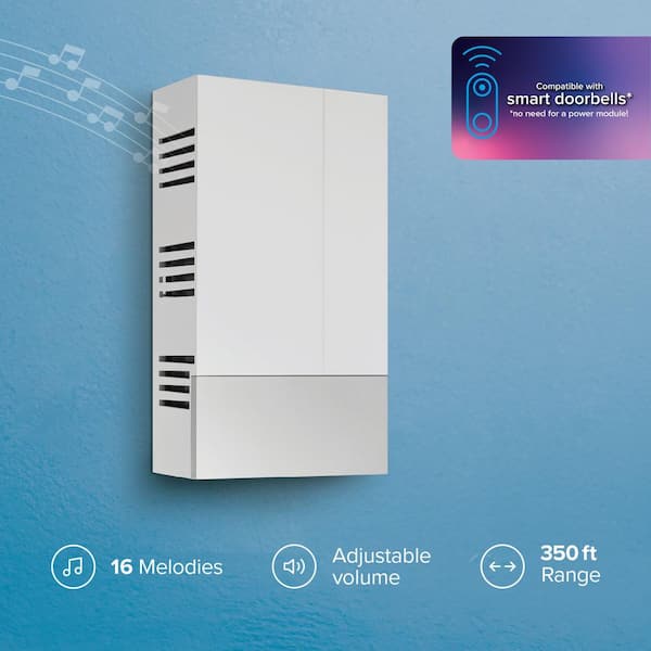 Heath Zenith White Plastic Wired or Wireless Digital Doorbell