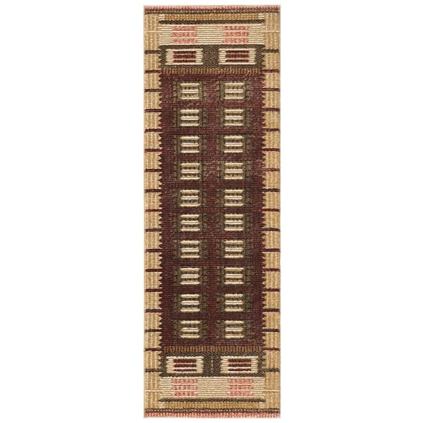 Nordic Rust 2 ft. x 6 ft. Linear Contemporary Runner Area Rug