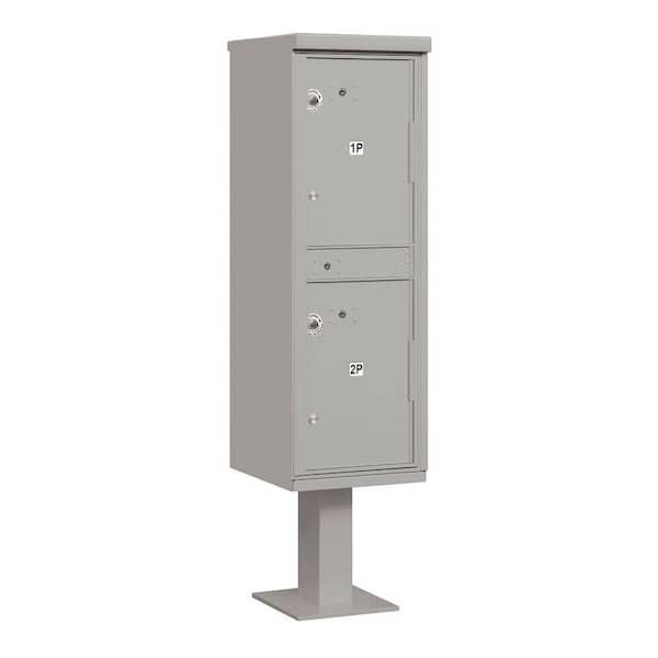 Salsbury Industries 3300 Series USPS 2-Compartments Outdoor Parcel Locker in Gray