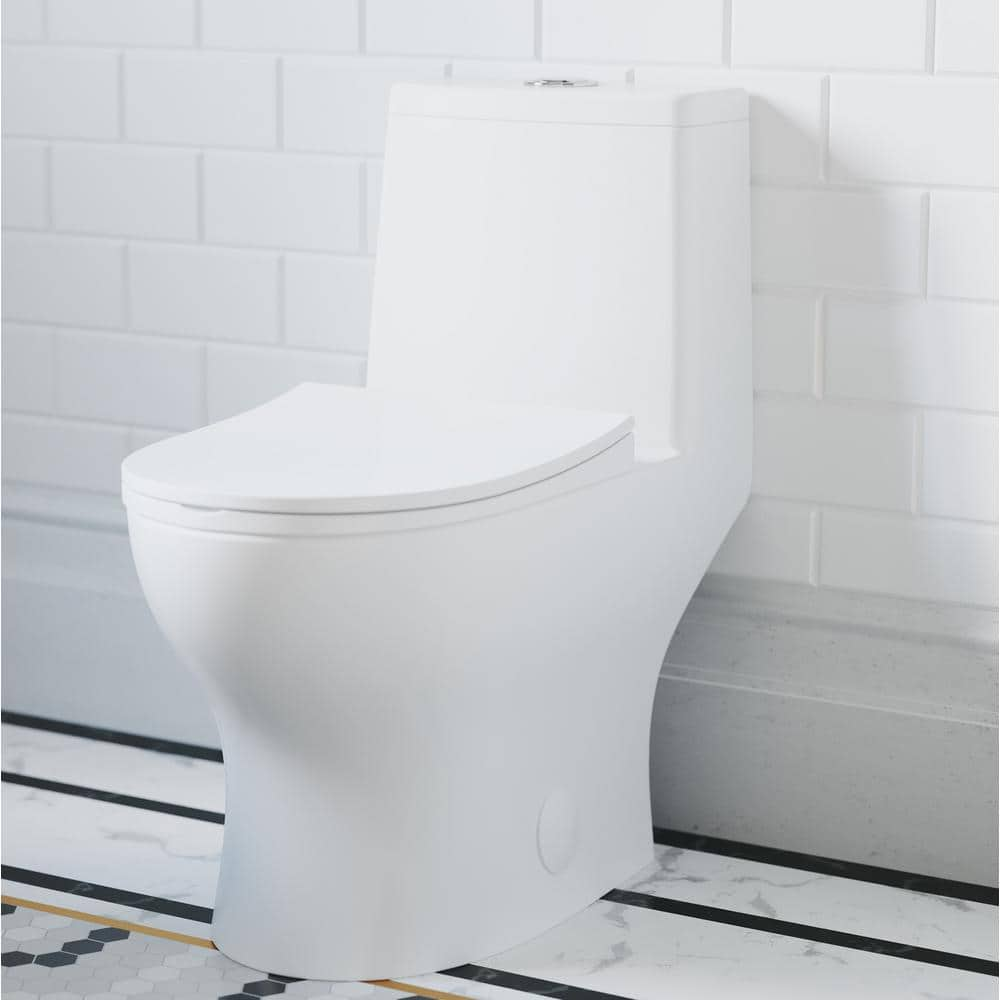 Swiss Madison Ivy 1-Piece 1.1/1.6 GPF Dual Flush Elongated Toilet in Glossy  White, Seat Included SM-1T112 - The Home Depot