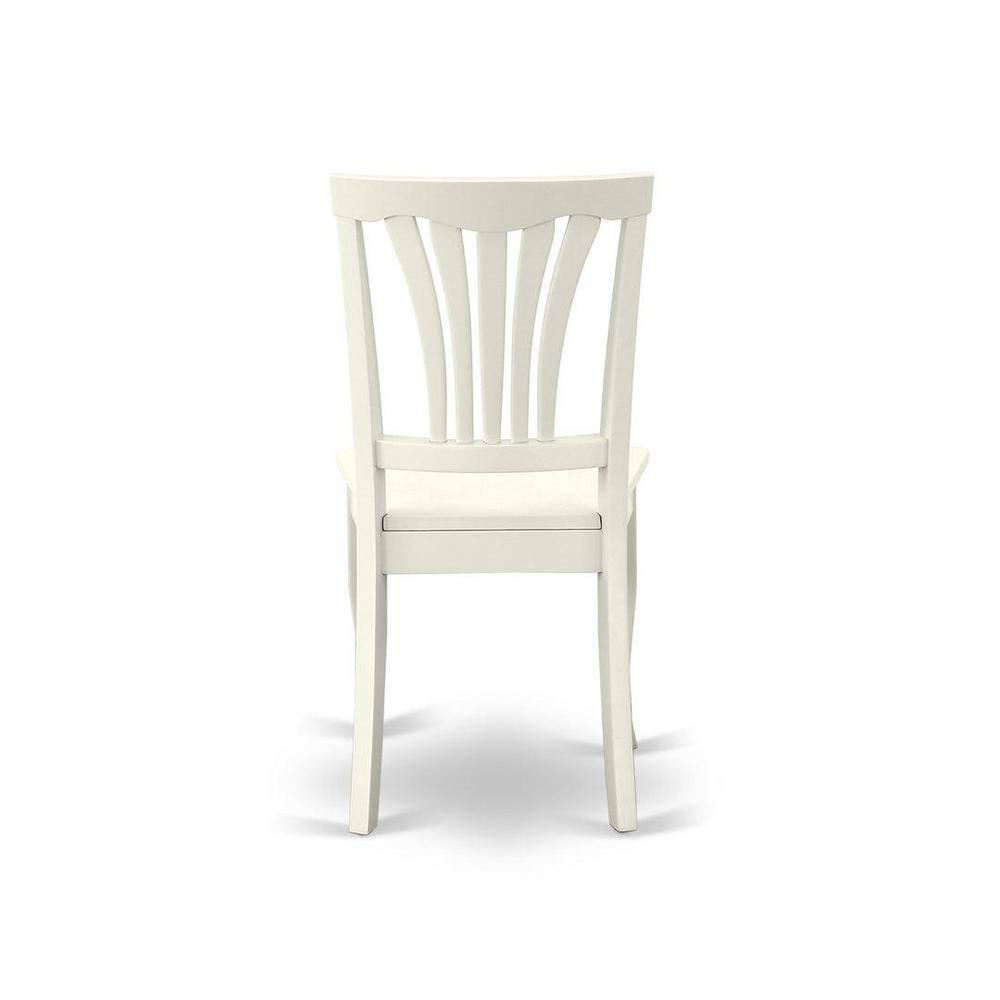 Linen White Round Wood Dining Set with 4 Chairs