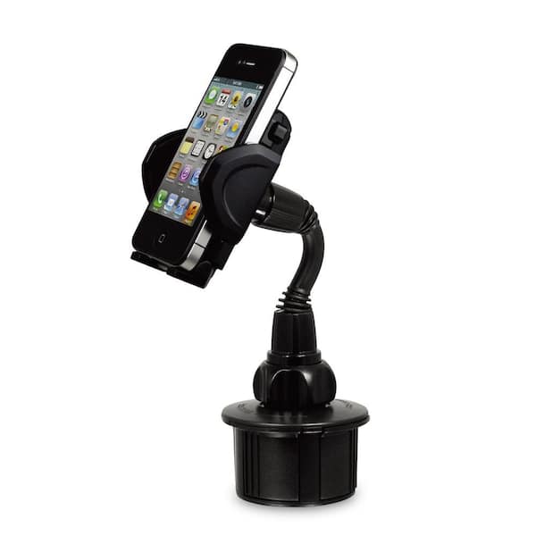 Macally 9.75 in. Tall Adjustable Automotive Cup Holder Mount for Smartphones and GPS