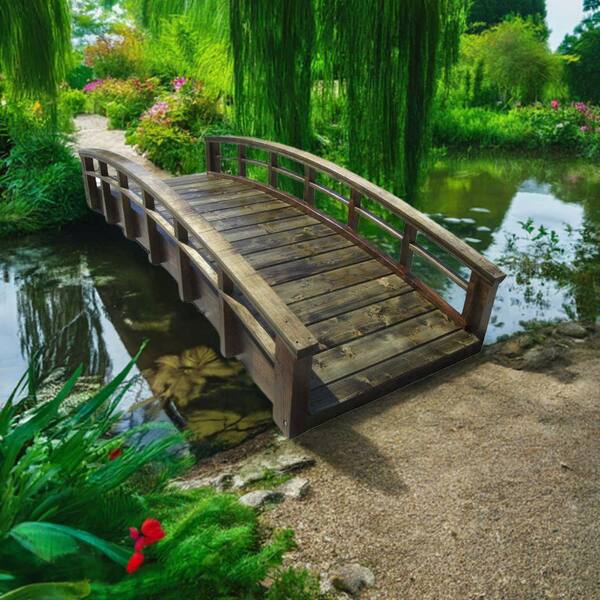 SamsGazebos Monet's Japanese bridge 8 ft. Treated Brown MB-BM8-T