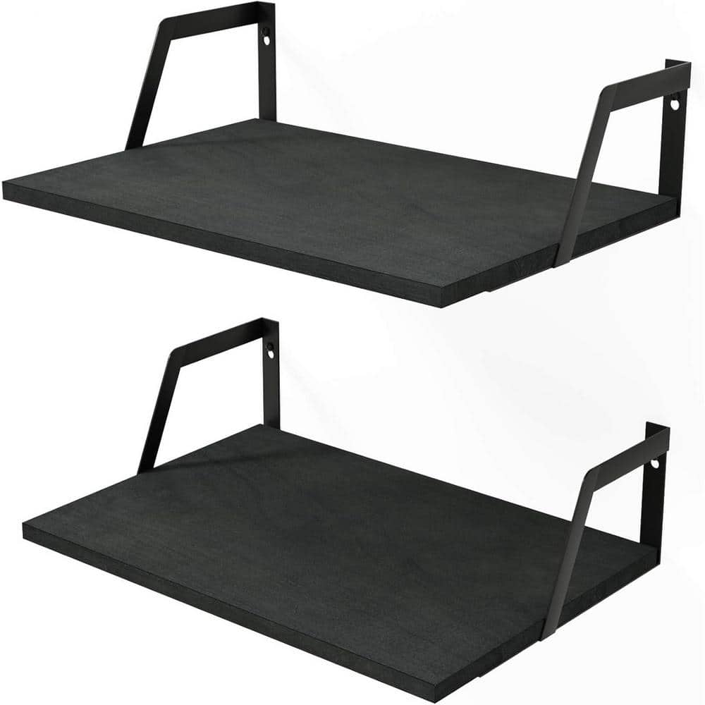 16.5 in. W x 11.8 in. D Black Floating Shelves Decorative Wall Shelf