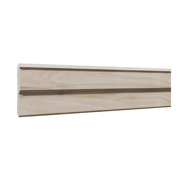 . 75 in. D x 5.25 in. W x 92 in. L Unfinished Poplar Wood Lucent Crown Moulding