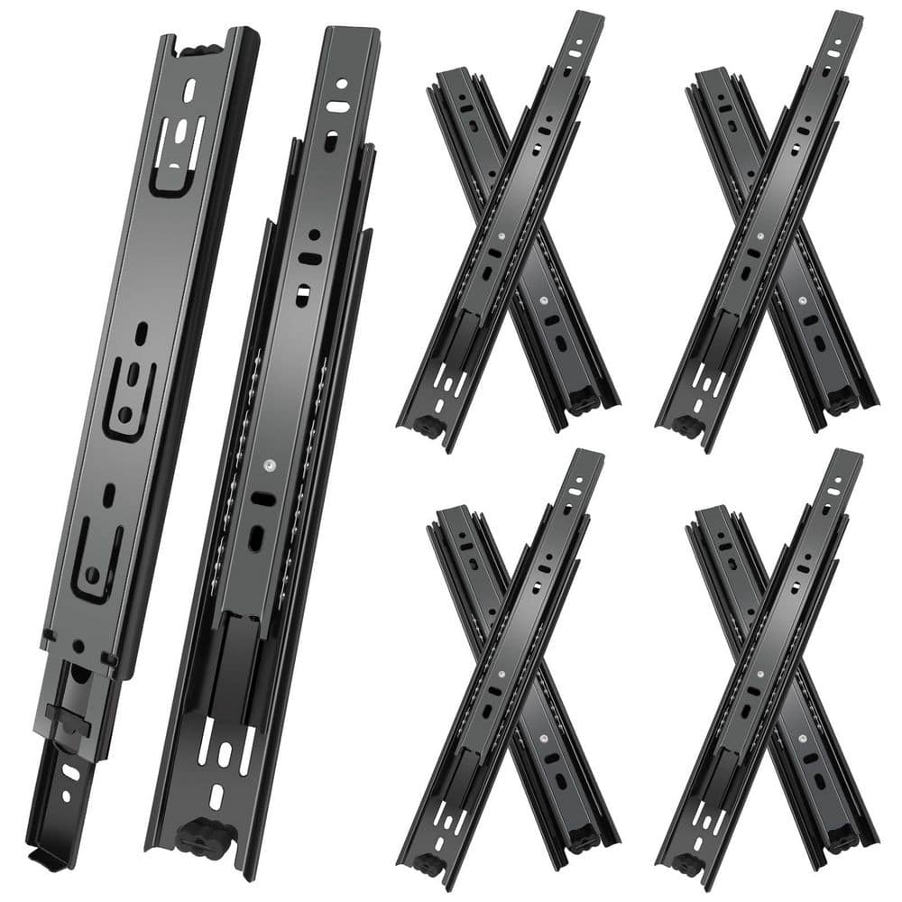 10 in. Black Cold Rolled Steel Side Mount Undermount Soft-Close Heavy Duty Drawer Slides Full Extension 4 Pairs price history on PriceWatchPro