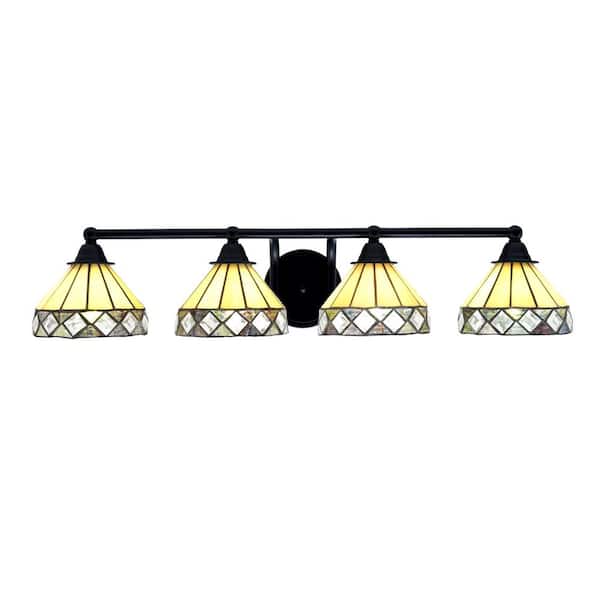 Unbranded Madison 32.25 in. 4-Light Matte Black Vanity Light