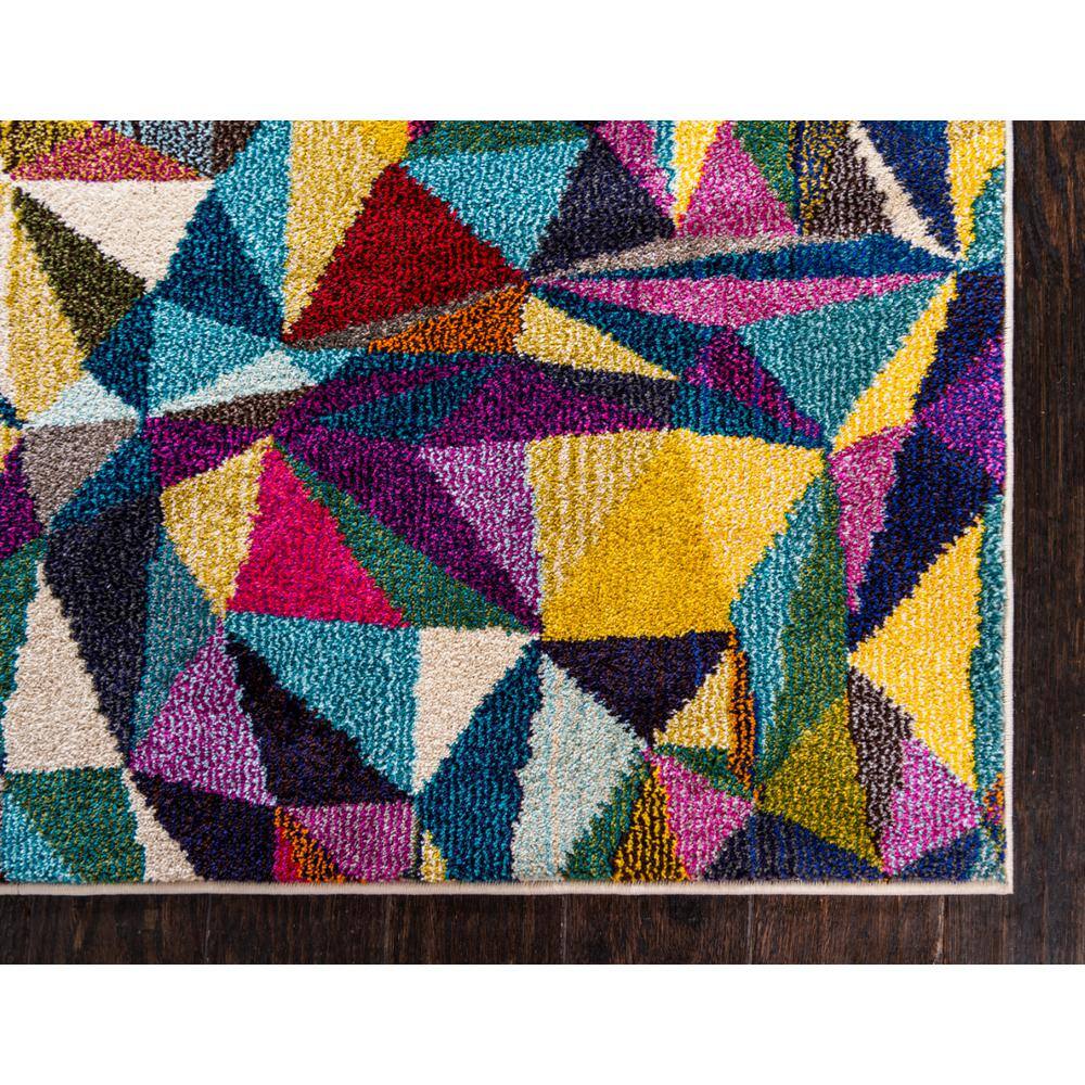 Blue Geometric 8' x 10' Stain-Resistant Synthetic Area Rug