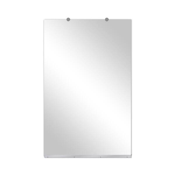 Silver 46 in. W x 72 in. H Rectangular Frameless Tempered HD Floor Mirror/Gym Mirror (Screws Included)