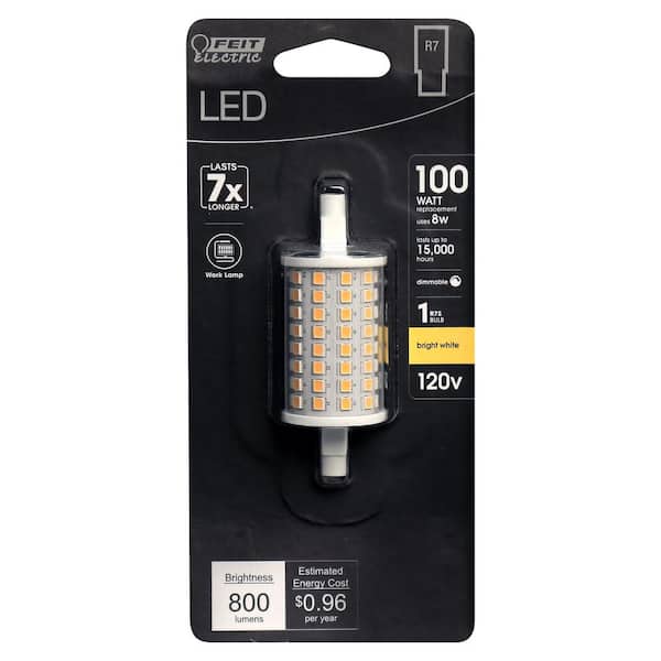 Feit Electric Equivalent R7S 78MM R7 Base LED Light Bulb, White (6-Pack) BP100J78/LED/HDRP/6 - Home Depot