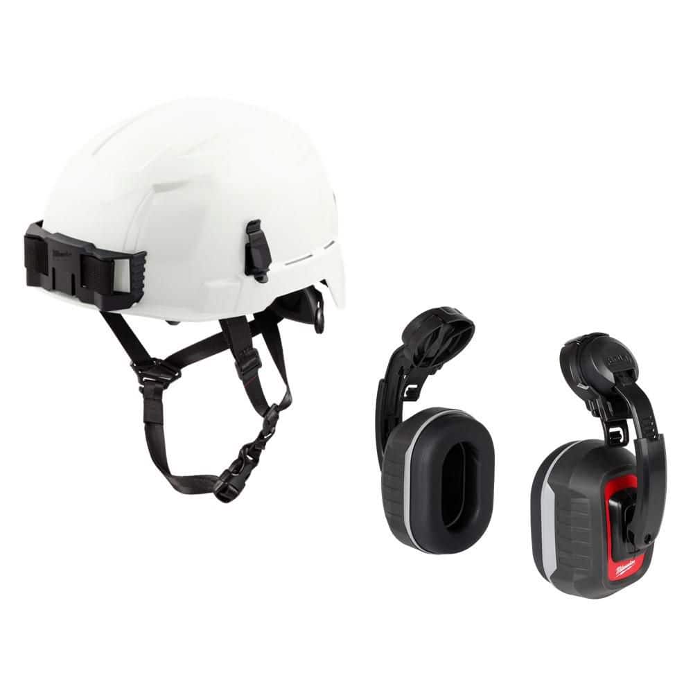 BOLT White Type 2 Class E Non-Vented Safety Helmet W/ BOLT Earmuffs with Noise Reduction Rating of 26 dB price history on PriceWatchPro