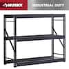 Husky 3-Shelf Metal Industrial Duty Freestanding Garage Storage Shelving Unit in Black (65 in. W x 54 in. H x 24 in. D) N2W652454W3B