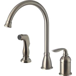 Majestic Single Handle Standard Kitchen Faucet in Brushed Nickel