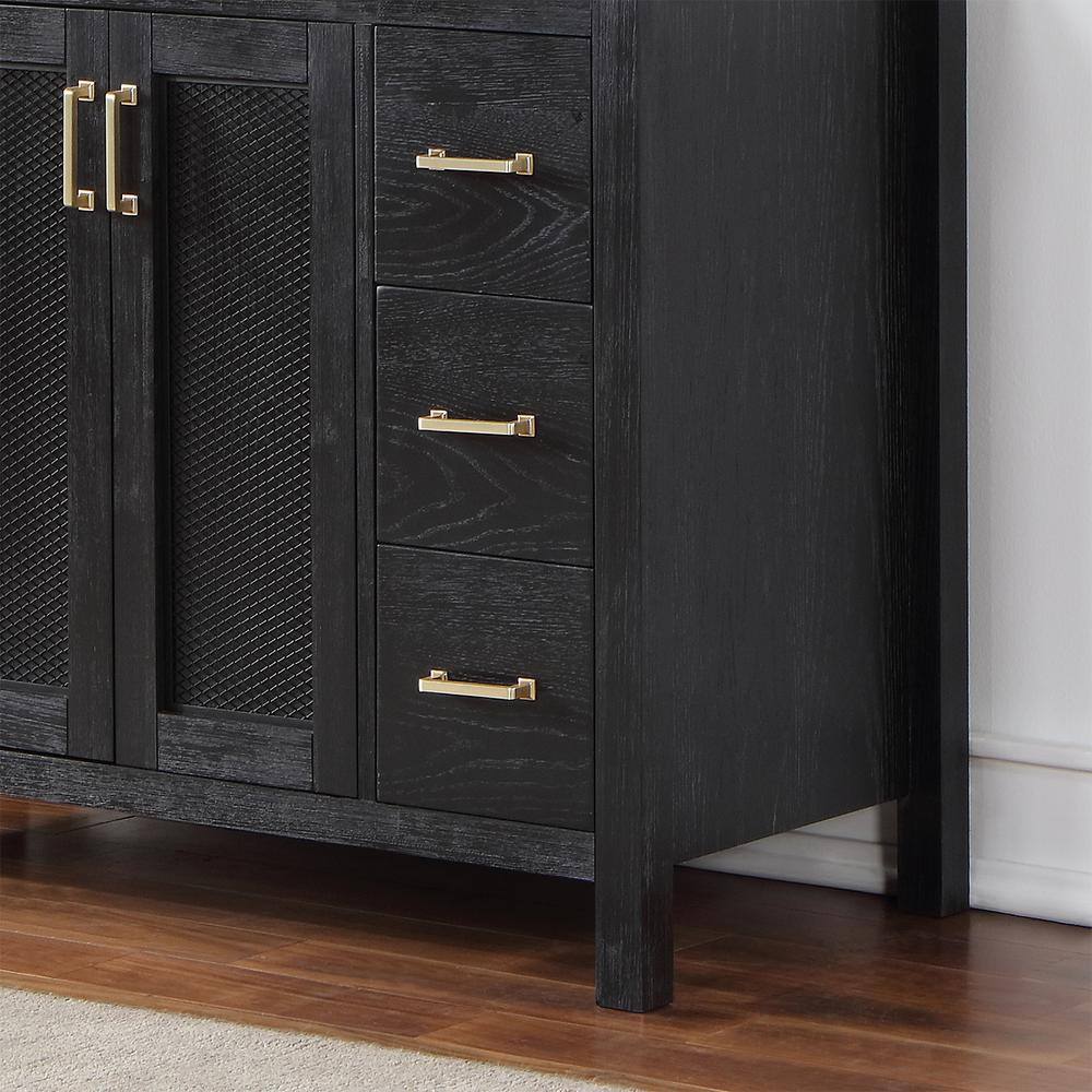 Hadiya 48" Black Oak Single Bathroom Vanity with Gold Hardware