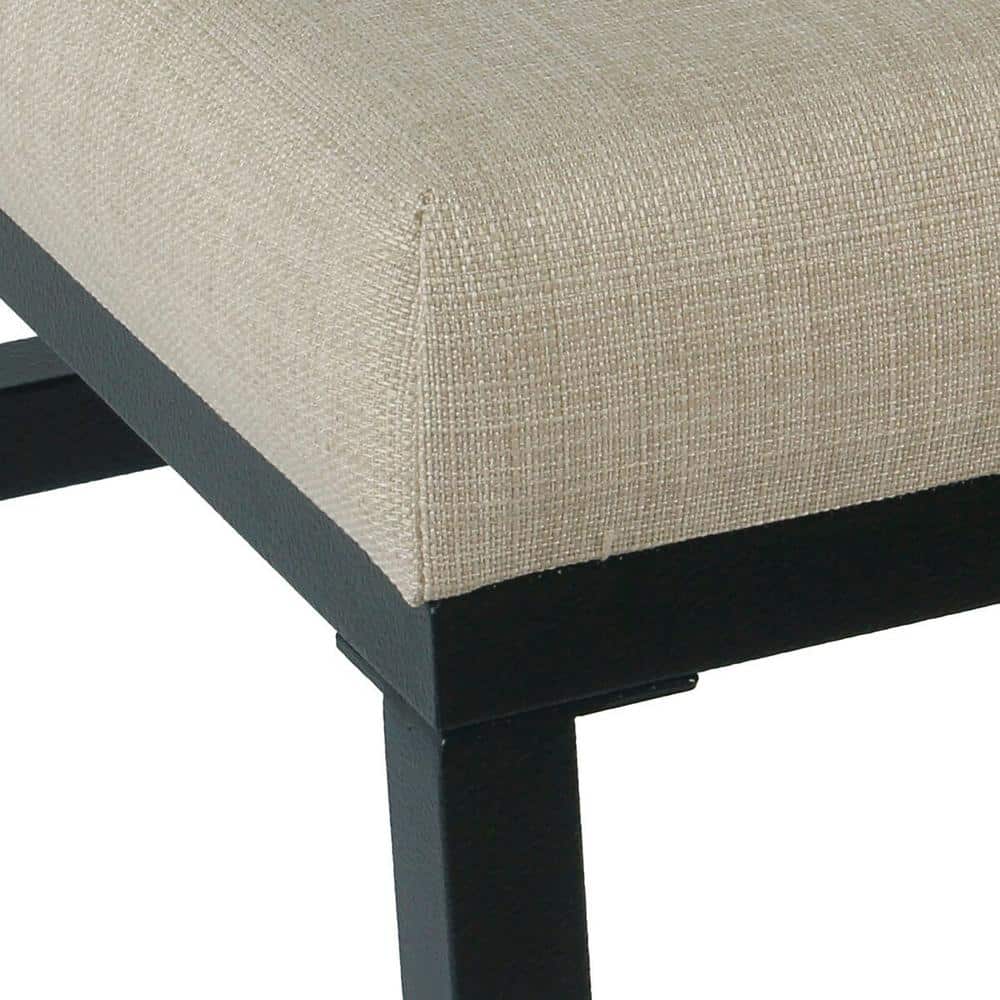 24" Industrial Open Back Counter Stool with Tan Cushion