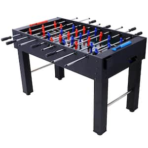 54 in. Black Hurricane Foosball Table for Family Game Rooms, Analog Scoring and Free Accessories