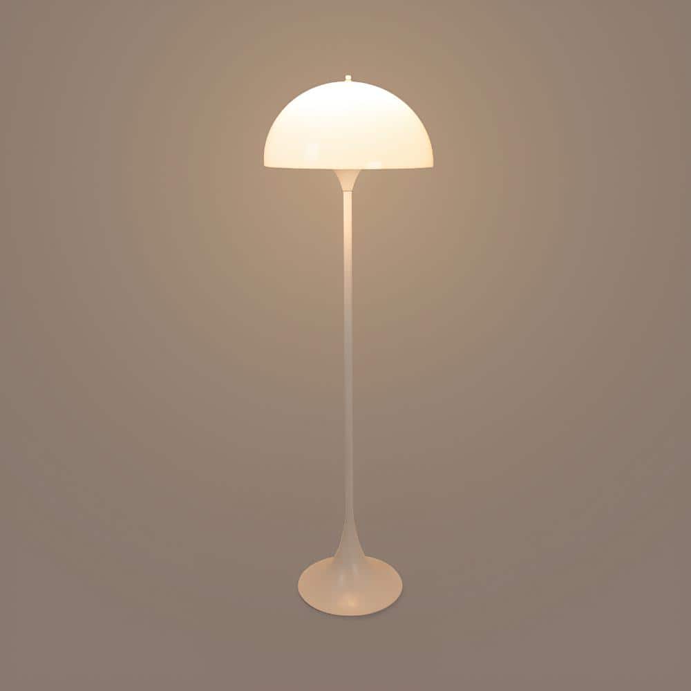 Modern 65 in. 1-Light White Flower Pot Standard Floor Lamp for Living Room with Reflecting Dome Shade and Foot Switch price history on PriceWatchPro