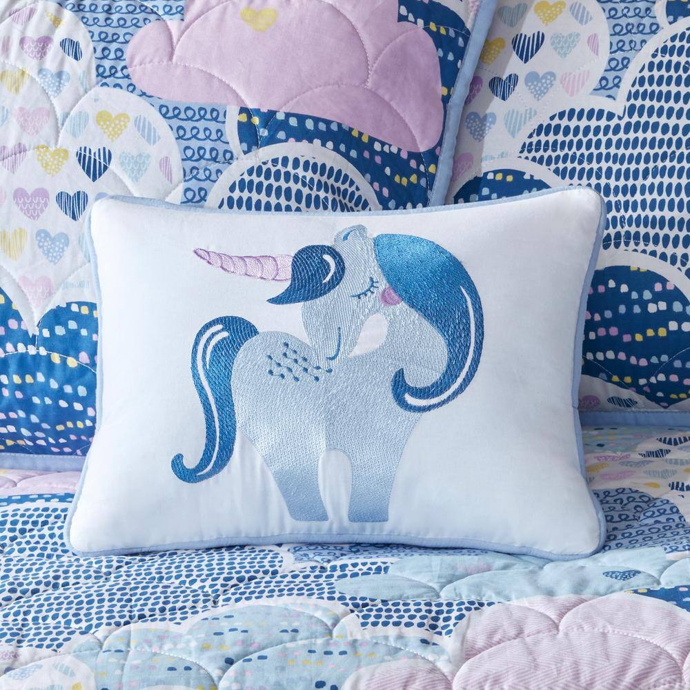 Whimsical Blue Cotton Reversible Kids Daybed Set