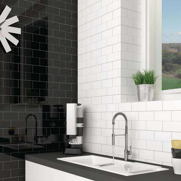 Merola Tile Crown Heights Glossy White 3 in. x 6 in. Ceramic Wall