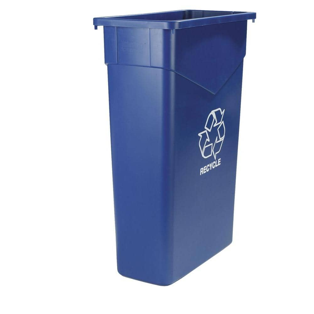 Carlisle TrimLine 23 Gal. Blue Imprinted Recycling Waste Container (4-Pack)