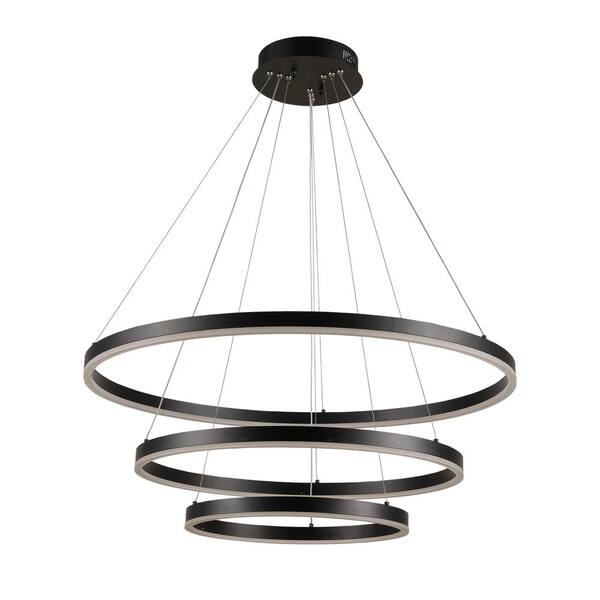 ExBrite Savannah 75-Watt Integrated LED Matte Black Pendant