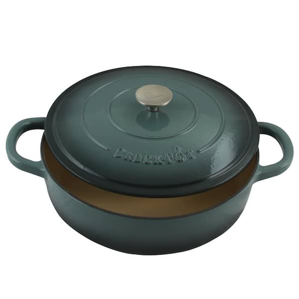 Crock-Pot Artisan 5 Qt. Enameled Cast Iron Round Braiser Pan with Self  Basting Lid 985100772M - The Home Depot