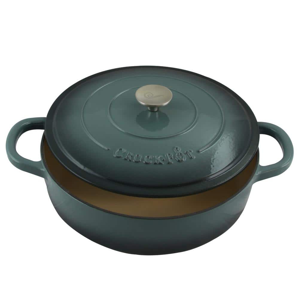 Slate Gray 5-Quart Enameled Cast Iron Braiser Pan with Lid