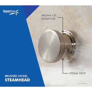 2 in. Steam Head with Aromatherapy Reservoir in Brushed Nickel