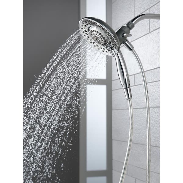 Details about   Delta Dual Fixed And Handheld Shower Head 5-Spray Wall Mount Magnetic Chrome 