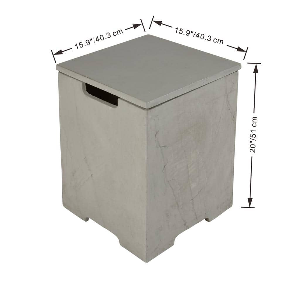 Plus 16 in. L x 16 in. W x 20 in. H Space Grey Concrete Propane Tank Cover with Removable Lid price history on PriceWatchPro