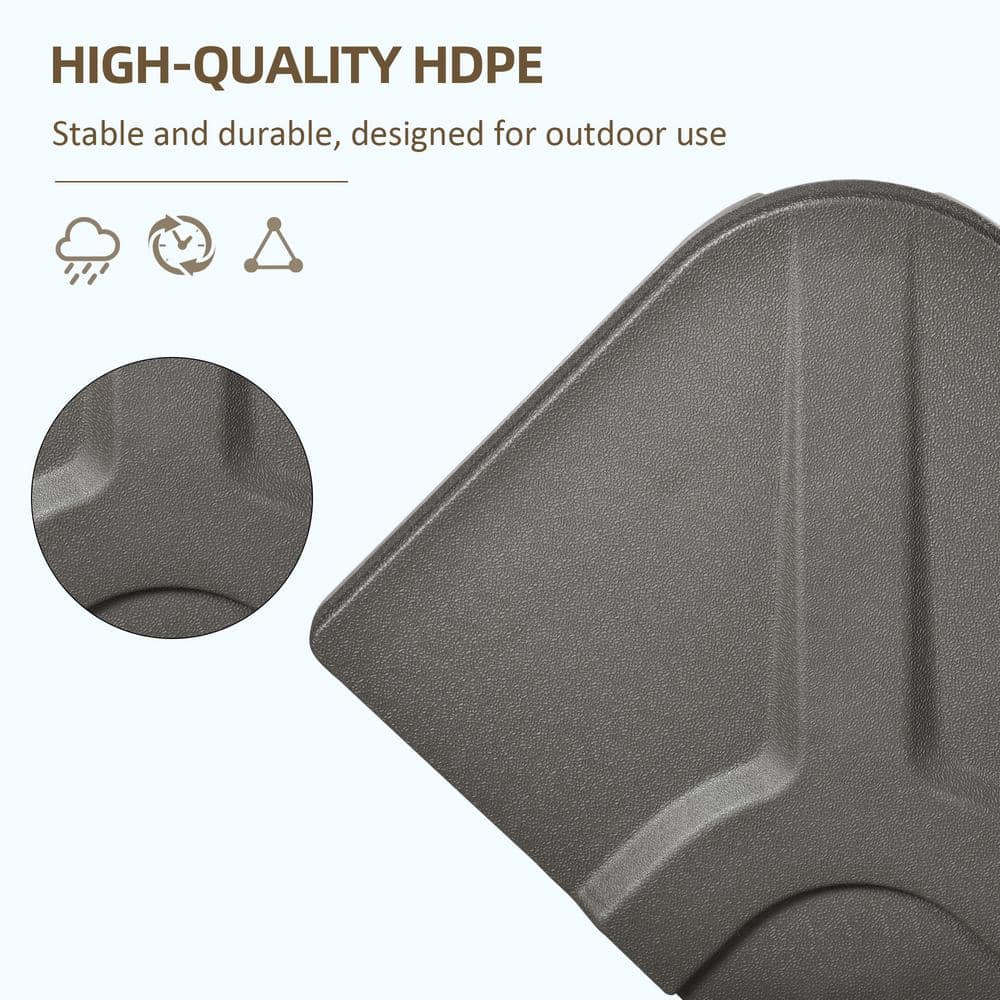 Brown HDPE 4-Piece Cantilever Patio Umbrella Base Weights