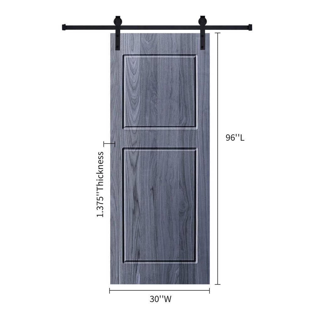 31 in. x 97 in. Pack 30 in. x 96 in. 2-Panel Gray Color Finished Composite Wood Sliding Barn Door with Hardware Kit price history on PriceWatchPro