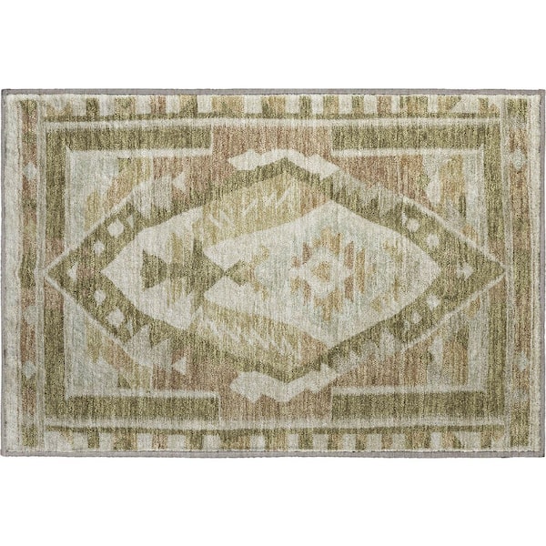 Mayfield Premium Machine Washable Abstract AMF1916 Linen 2 ft. x 3 ft. Accent Rug