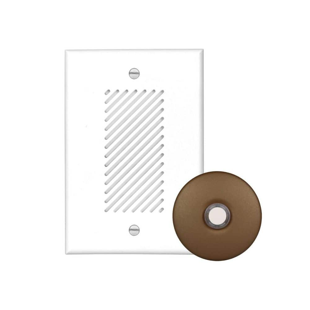 NICOR Wired Single-Gang Electronic Door Chime Kit with Architectural Bronze Stucco Button