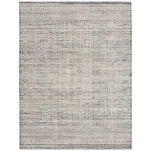 Nyle Ivory Blue 9 ft. x 11 ft. Vintage Persian Area Rug