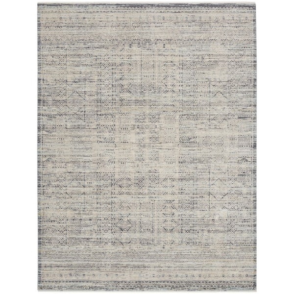 Nourison Nyle Ivory Blue 9 Ft. X 11 Ft. Vintage Persian Area Rug 105868 