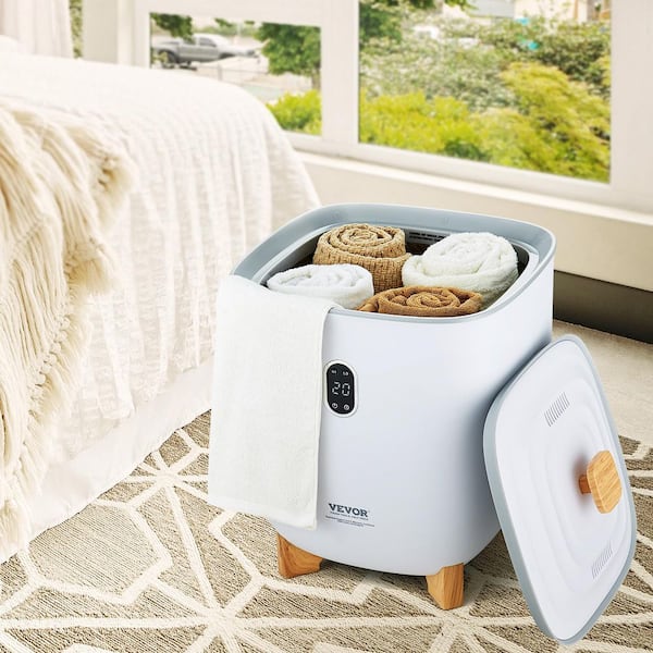 Towel Warmer Bucket 25L,2 Heating Modes, 20-90 Min Auto Shut Off, LED Screen, Towel Warmer Electric Plug-ln, Spa White