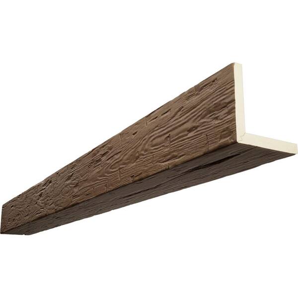 Ekena Millwork Endurathane 8 in. H x 8 in. W x 10 ft. L Hand Hewn Honey Wheat Faux Wood Beam