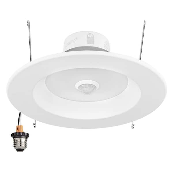 1-pack 6 in. Retrofit Recessed LED Motion Sensor Downlight, 1300 Lumens, 5 CCT Color Selectable 2700K-5000K