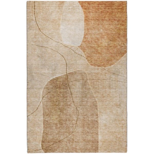 Dream Shag Premium Machine Washable Abstract ADS672 Paprika 9 ft. x 12 ft. Area Rug