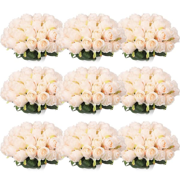 Unbranded 20 in. Beige Outdoor Artificial Rose Flower for Decoration 100 Pieces