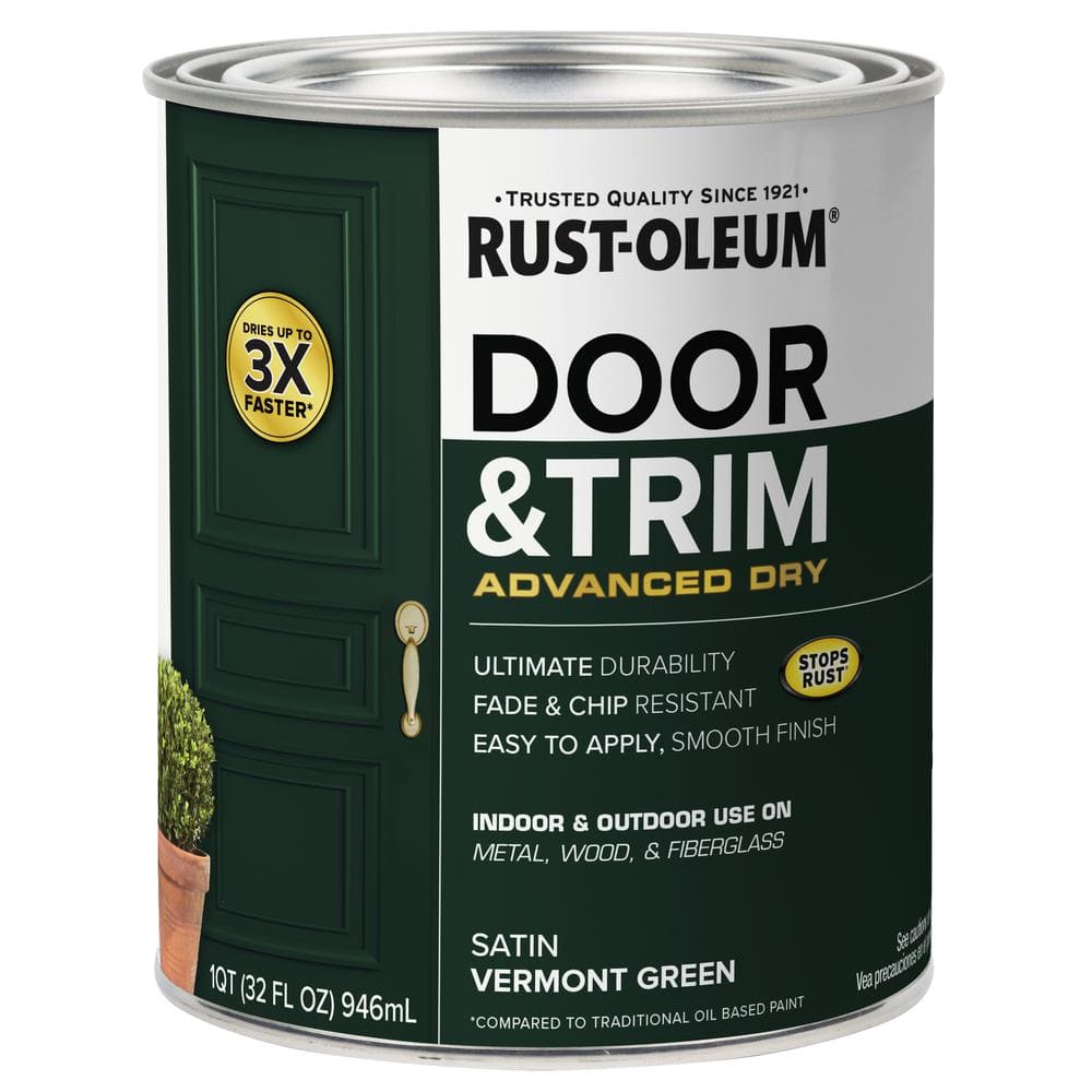 1 qt. Satin Vermont Green Door Paint