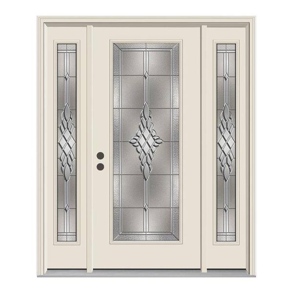 JELD-WEN 66 in. x 80 in. Full Lite Hadley Primed Steel Prehung Right-Hand Inswing Front Door with Sidelites