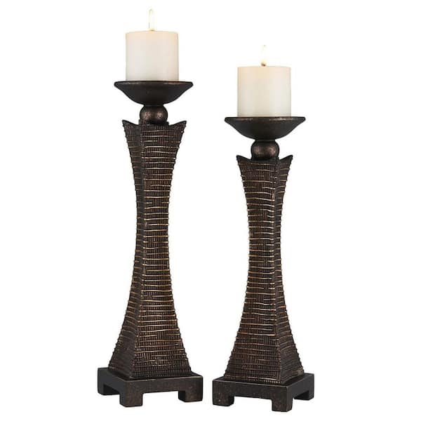 Bronze Resin Pillar Set of 2-Pack